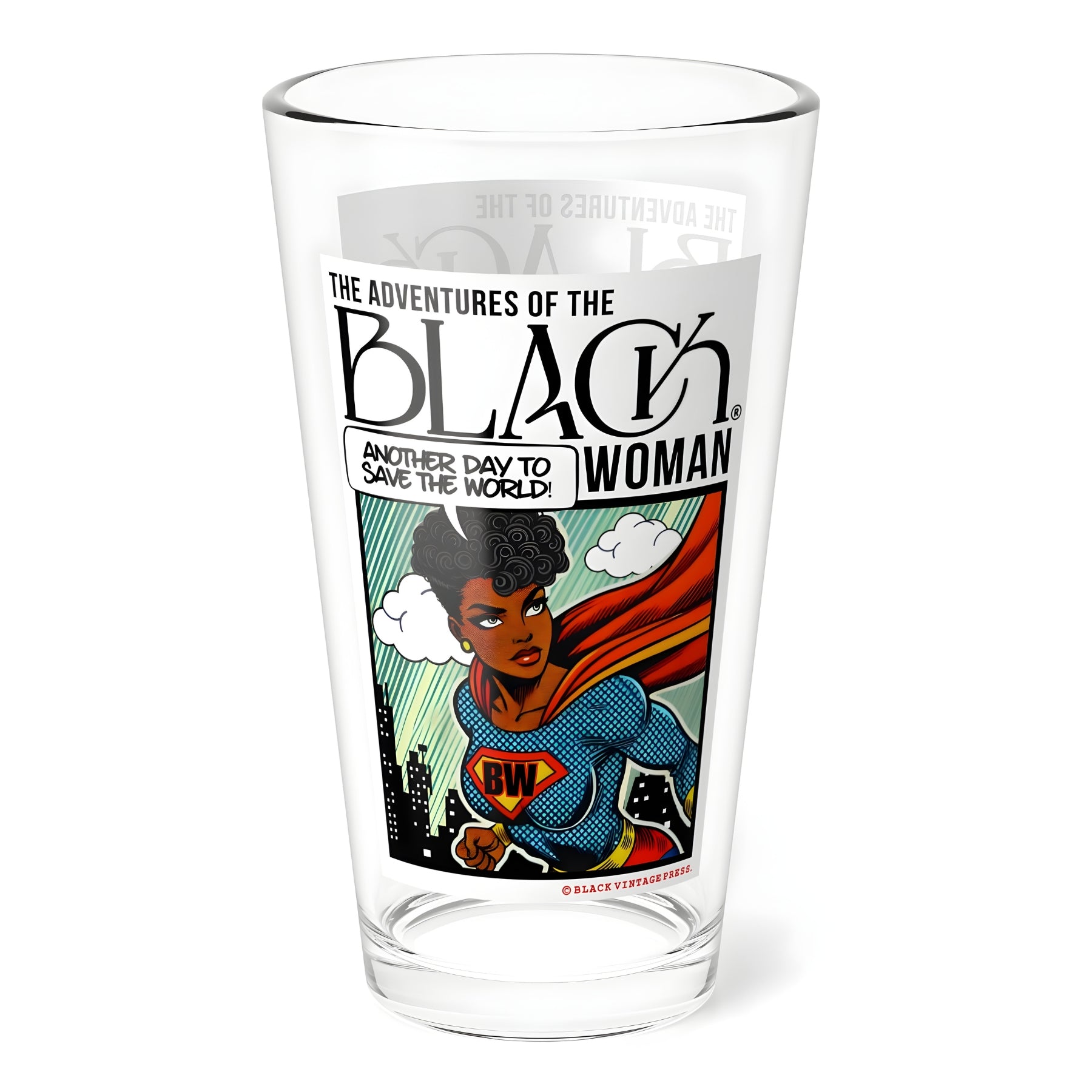 THE ADVENTURES OF THE BLACK WOMAN DRINKING GLASS